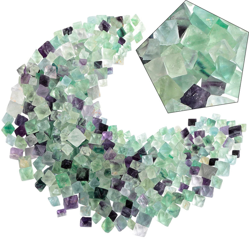 SUNYIK Natural Fluorite Rough Stone | Rhombus Crystal Quartz Point for Tumbling,Cabbing, 0.1-0.3 inch,0.5pound (about 230 gram)