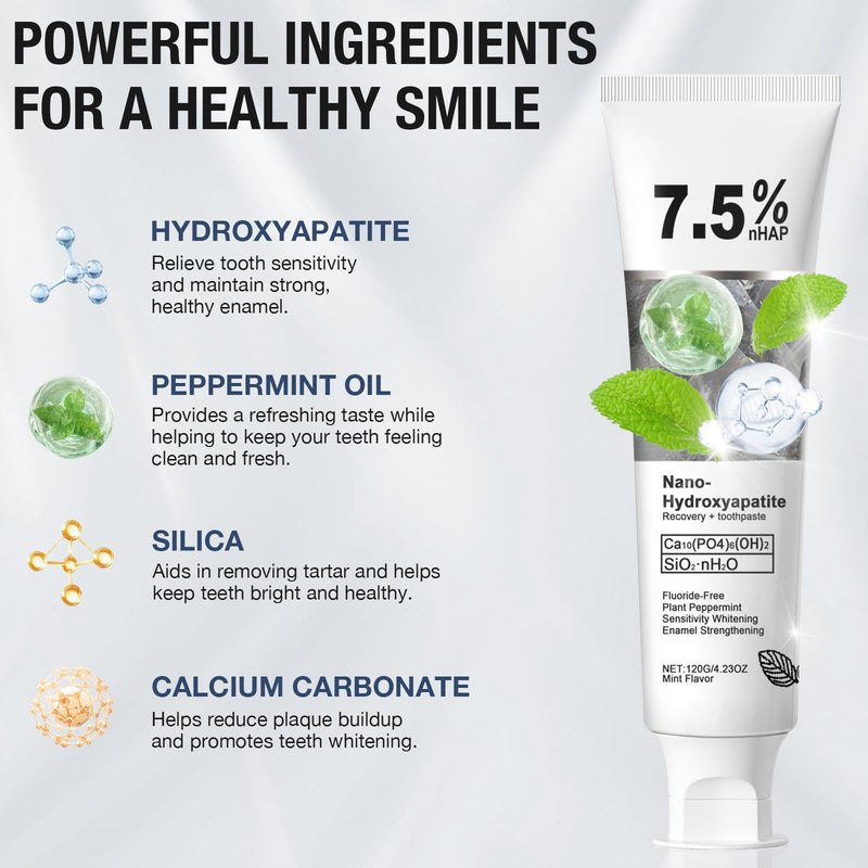 [Australia] - 2PCS Nano Hydroxyapatite Toothpaste for Advanced Enamel Protection and Tooth Strengthening, Gentle and Effective Formula, Gentle Mint, Fresh Breath, Reduce Tooth Sensitivity 2 