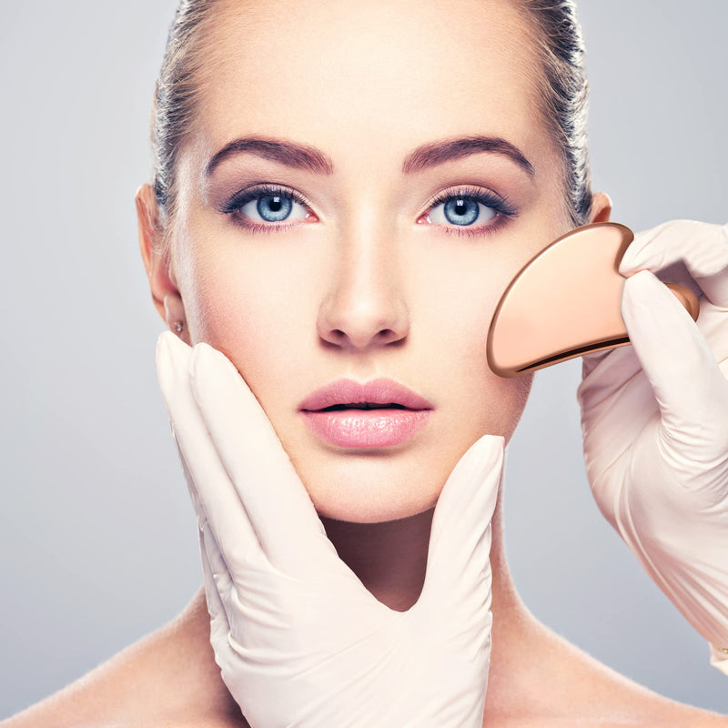 MagEnergy Gua Sha Tool Pure Copper Scraping Facial Massager Guasha Board for Neck and Face Special Gifts for Grandparents Parents Friends Style-2