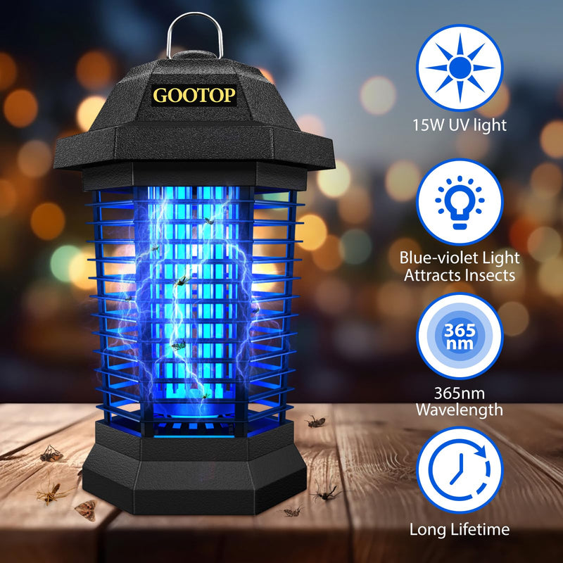 [Australia] - GOOTOP Replacement Bulb for Zap T6 Pro, K15, T9, X3 Bug Zapper Outdoor, 15W, 4-Pin Base, U Shaped Twin Tube Bulb for Outdoor Mosquito Zapper,2 Pack 