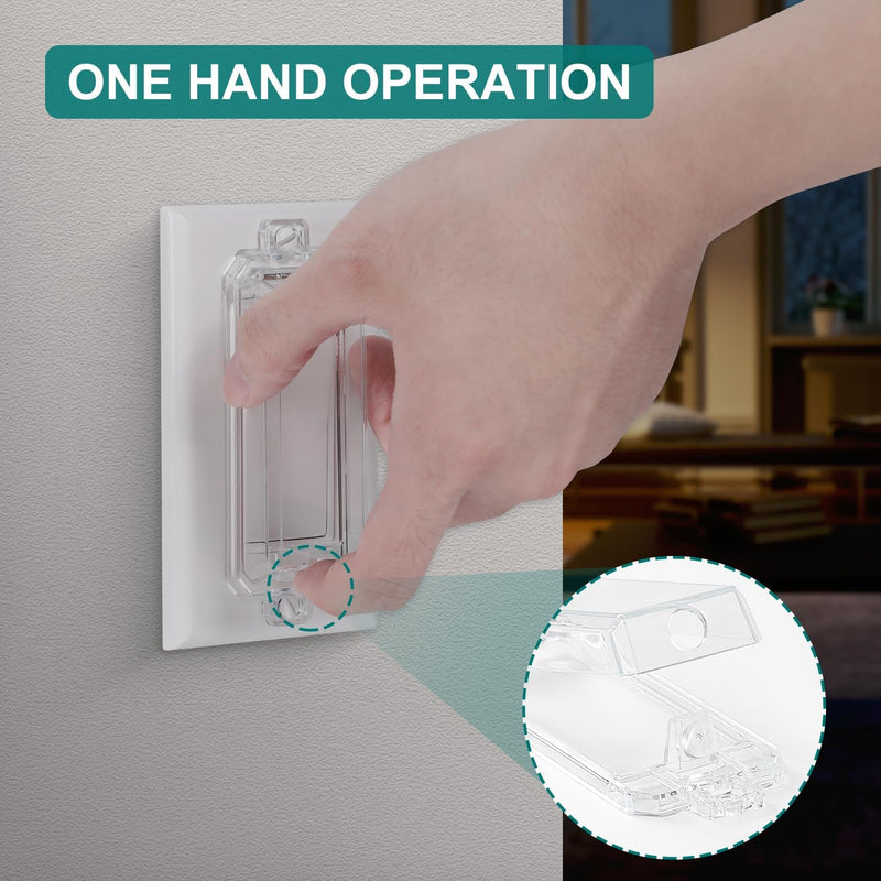 [Australia] - Light Switch Cover Guard, Child Proof Wall Switch Cover Keeps Lights or Switches from Being Accidentally Turned ON or OFF, Rocker Style (Clear, 2 Pack) 