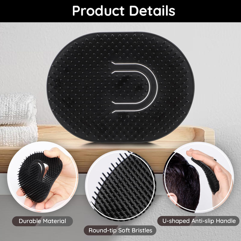 12pcs Palm Brush for Men, Segbeauty Portable Hair Brushes Plastic Beard Comb Shampoo Brushes Pocket Comb Scalp Massage Brush for Travel Finger Palm Brush Set