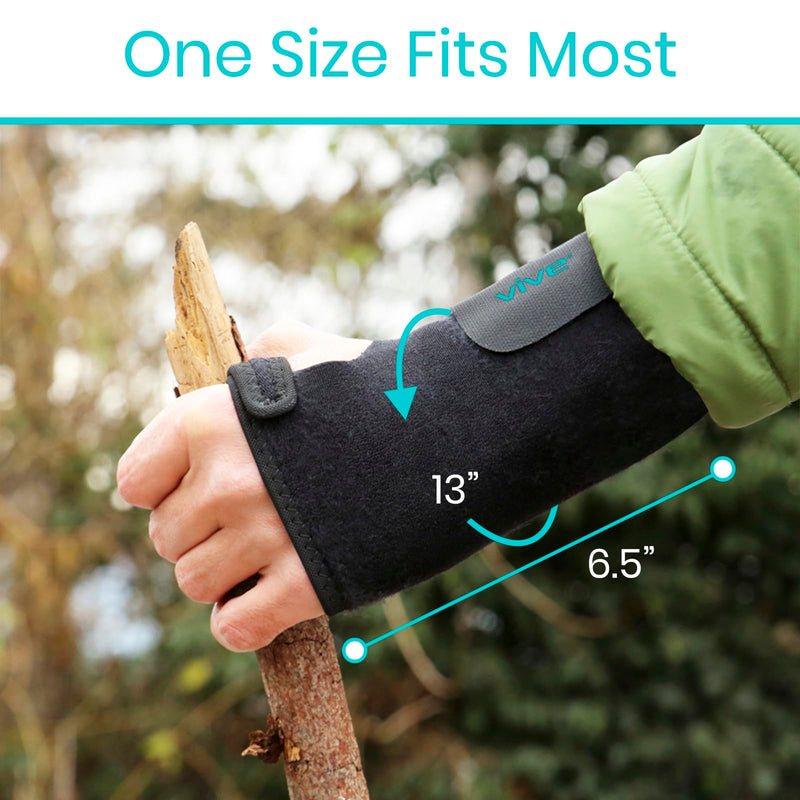 Vive Wrist Brace - Carpal Tunnel Hand Compression Support Wrap for Men, Women, Tendinitis, Bowling, Sports Injuries Pain Relief - Removable Splint - Universal Ergonomic Fit (Black, Left) Black