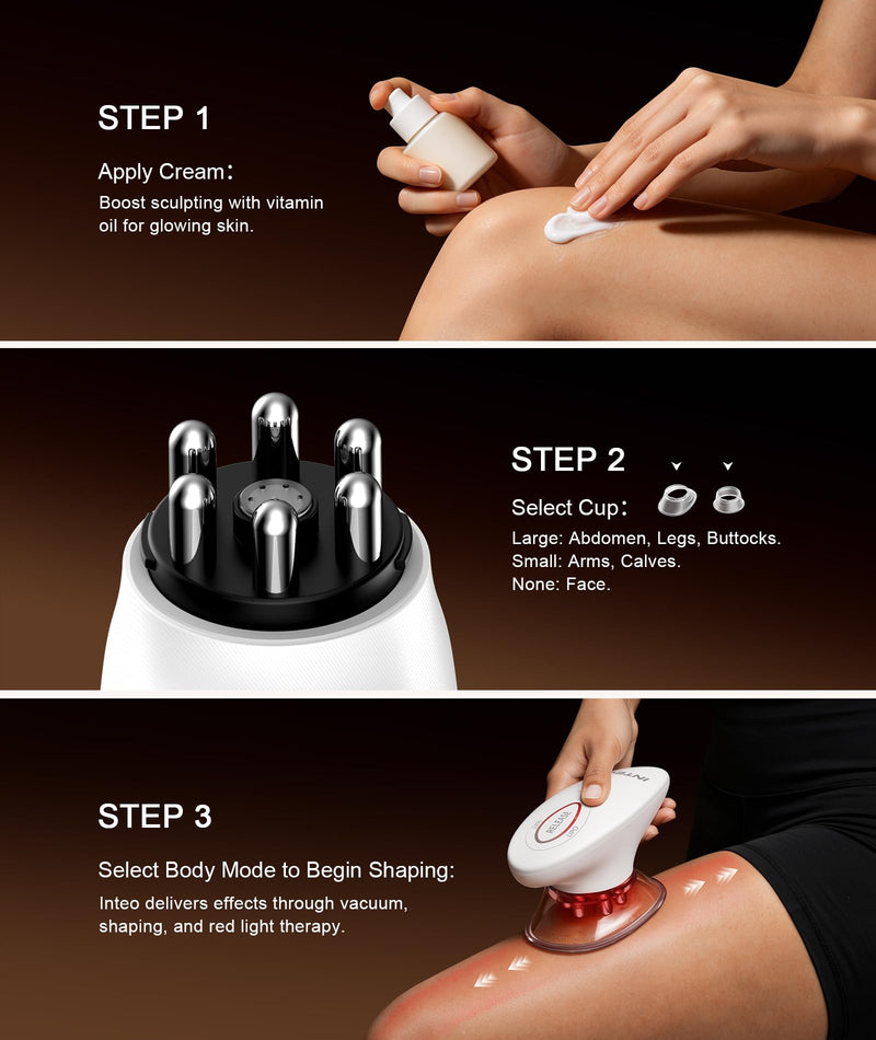 3 in 1 Face & Body Sculpting Machine 3 Level Adjustable Beauty Device for Body Contouring, Cellulite Massager Tool with Red Light Therapy for Home Spa or Self Care Suitable for Legs, Abdomen, Arms etc