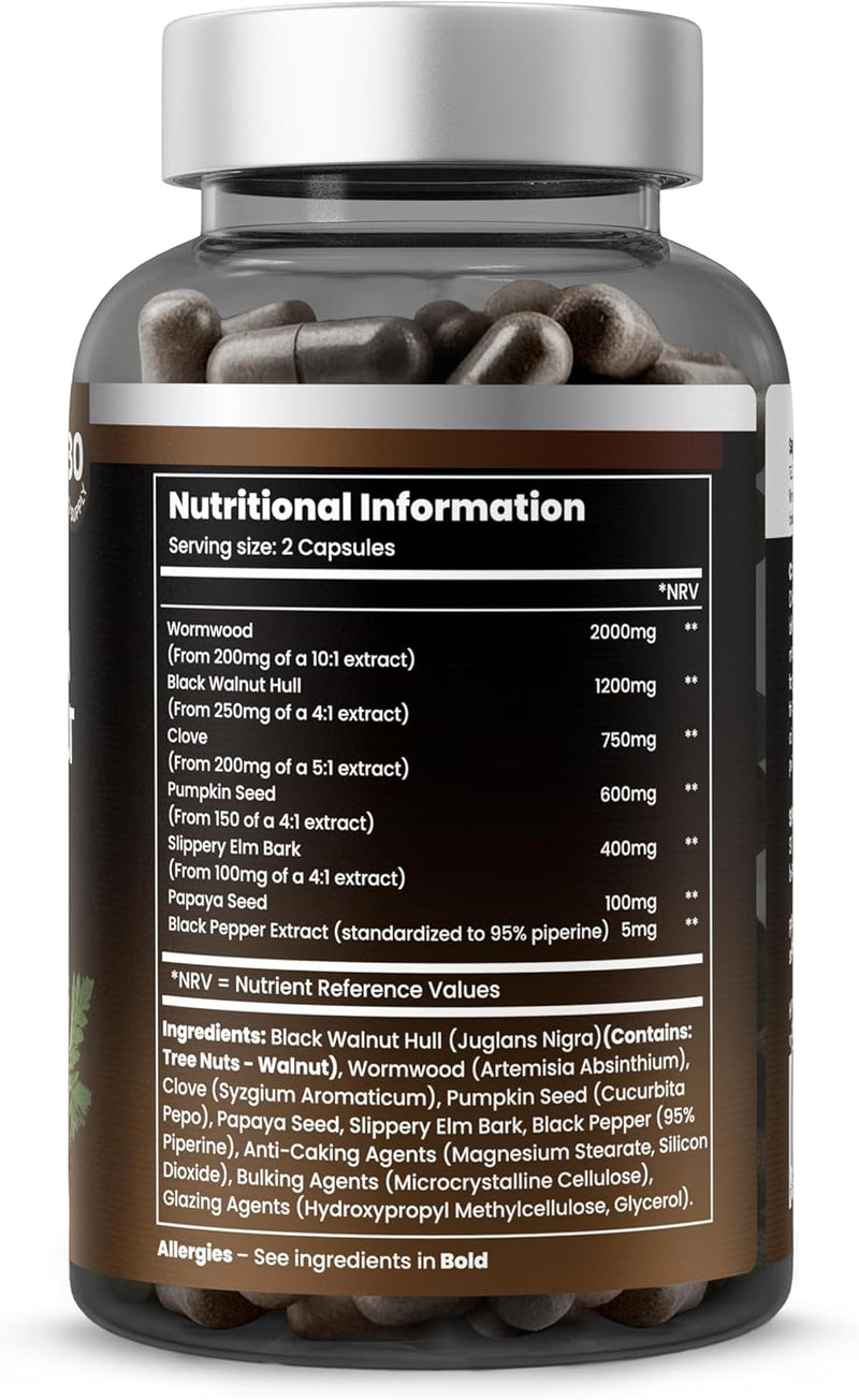 [Australia] - Wormwood, Black Walnut, Clove & Astragalus - ParaGone for Cleanse, Detox, Intestinal & Gut Flora Support - 12 in 1 Complex for Men & Women - Non-GMO, Vegan - Made in USA - 60 Capsules for 2 Months 