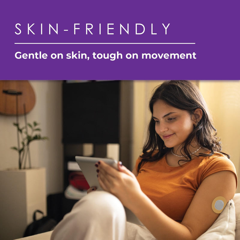 [Australia] - CGM Overpatch | Dexcom G7, Stelo | Tan Center-Cut Design| 25-Count | Waterproof Adhesive | Anti-Fray | Easy Application & Removal | Made in USA | Sensor Protection 