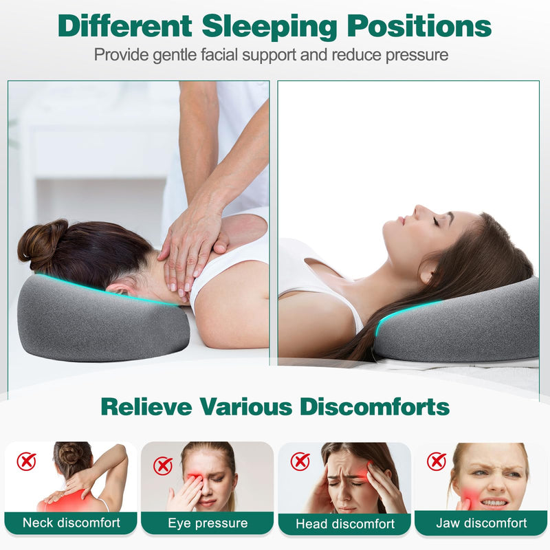 [Australia] - Face Down Pillow, Massage Headrest for Bed, Face Cradle for Stomach Sleeping, Prone Sleepers, After Eye Surgery Recovery, Massage Pillow for Bed 