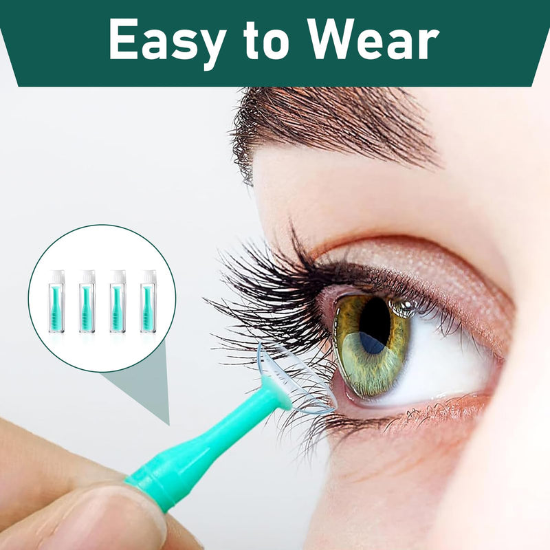 [Australia] - Pack of 4 Contact Lens Insertion Aid, Contact Lens Sucker Soft Lenses, Contact Lens Insertion Aid with Bottle, Universal Lens Applicator and Remover (Green) 