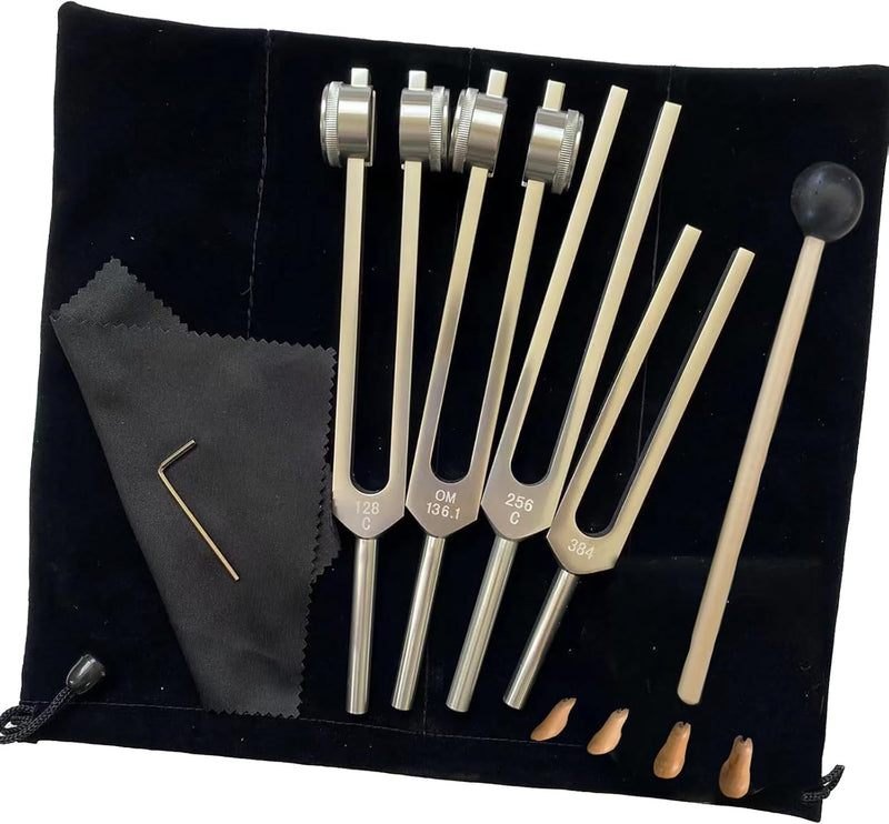 [Australia] - Tuning Forks for Healing Set 128/256/512Hz - Sound Healing Instruments - Sound Therapy - Tuning Fork Set - Chakra Tuning Forks -Tuning Fork Medical (Reduce Pain & Stress) - Diapason 