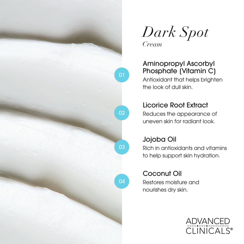 Advanced Clinicals Dark Spot Vitamin C Cream For Face, Hand & Body Lotion, Anti Aging Therapeutic Skin Care Moisturizer Lotion Reduces Appearance Of Age Spots, Blotchy Skin, & Wrinkles, Large 8 Fl Oz 8 Ounce (Pack of 1) Dark Spot Reducer Cream