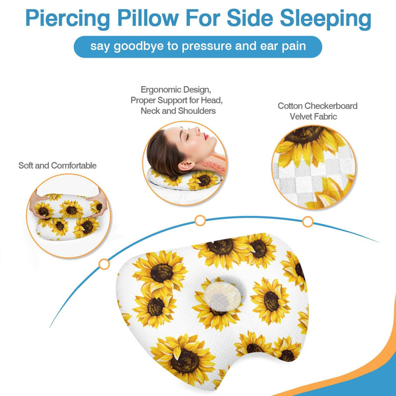 [Australia] - Ear Piercing Pillow with an Hole for Relief Ear Pain Side Sleepers,Cotton and Polyester Hole Pillow,Washable Ear Guard Pillow Ear Piercing Pillow-9 