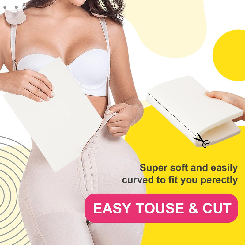 [Australia] - 5 Pack Lipo Foam Pads- Liposuction Surgery Foam Sheet for Recovery,Flattening Abdominal Compression Garments Lipo Foam and Board Lumbar Molder Backboard – Surgery Recovery Supplies White 