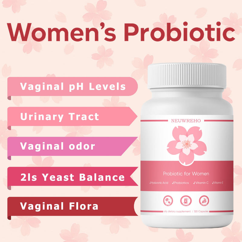 Vaginal Probiotics for Women Vaginal Dryness & PH Balance | 2,000mg Daily Supplement with Lactobacillus Strains, Cherry Blossom Extract, Multi-Collagen Blend, Hyaluronic Acid, Prebiotics, Vitamin C