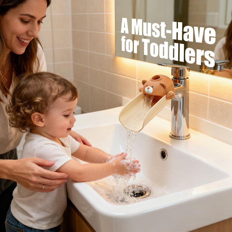 [Australia] - Skyroku Faucet Extender for Toddlers, Sink Extenders with Temperature Sensitive for Kids Hand Washing Sink Faucet Extension,Suitable for Bathroom Sink, Kitchen,Bathtub (Brown) Brown 