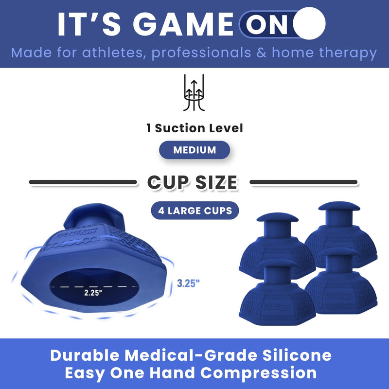 [Australia] - Cupping Therapy Set – Cupping Kit for Massage Therapy – Silicone Cups – Massage Cups – Smart Cupping for Fascia and Myofascial Release (Large, Blue) Large 