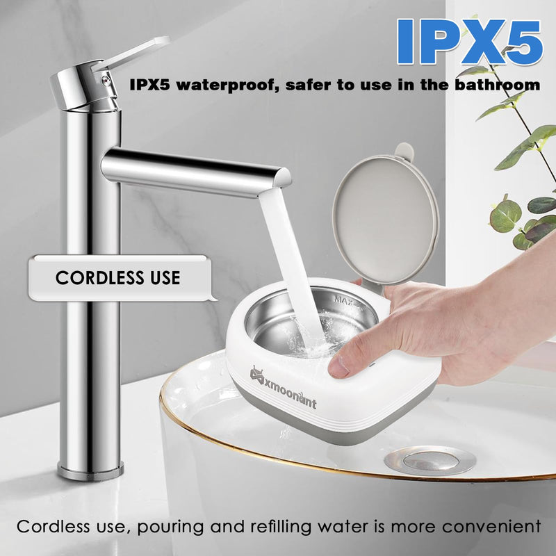 [Australia] - Mxmoonant Wireless Braces Cleaner, 2000mAh Rechargeable, 50kHz, 80ml, 360g, 18W, 5V2A, with Retainer Case & Mini Brush, Suitable for Travel, Business Trips, Office 