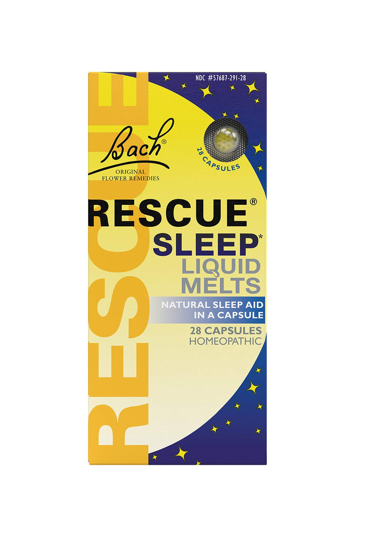 Bach RESCUE SLEEP Liquid Melts, Natural Orange Vanilla Flavor, Natural Sleep Aid, Stress Relief, Homeopathic Flower Essence, Free of Melatonin, Gluten & Sugar, Non-alcohol, Non-Narcotic, 28ct. 1 Count