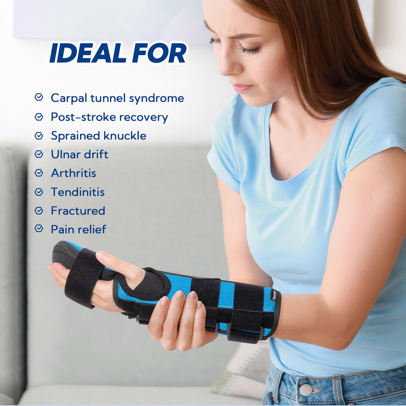 [Australia] - Resting Hand Splint, Stroke Hand Wrist Brace for Carpal Tunnel Wrist Night Support, Pain Relief for Stroke Recovery, Flexion Contractures, Arthritis, Tendonitis, Left Hand, M 