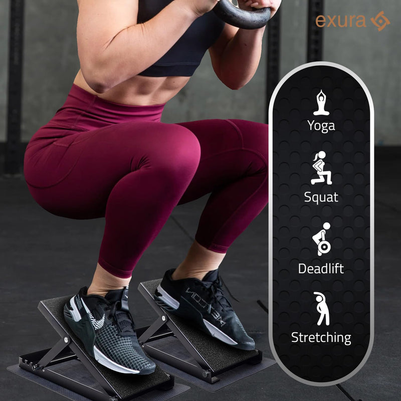 [Australia] - Exura Slant Board Calf Stretcher Adjustable Slant Board, Knees Over Toes, Incline Board, Achilles Stretcher, Ankle Stretcher, Squat Wedge, Stretch Board, Physical Therapy, Calf Pro Board 