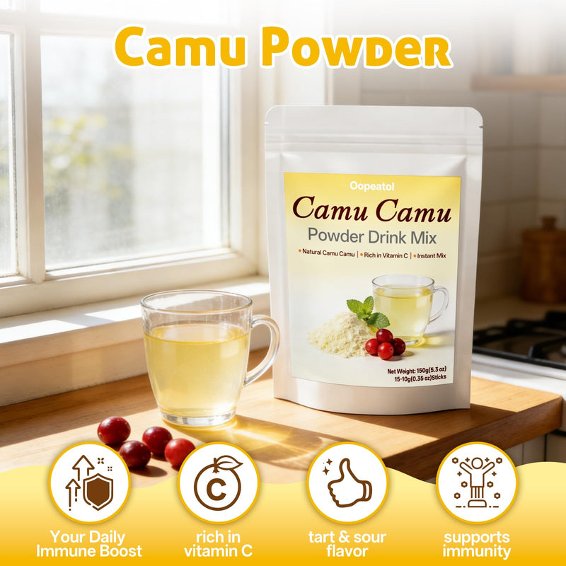 Camu Camu Powder, Rich in Natural Vitamin C, Superfood Powder for Smoothies, Wellness Shots & Immune Support, Sourced from Peruvian Camu Camu Berries
