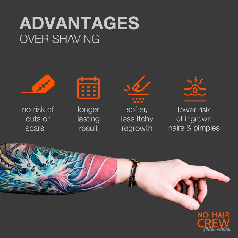 [Australia] - NO HAIR CREW Tattoo Edition Hair Removal Cream | Charcoal to Enhance Tattoo Colors (150 ml) 