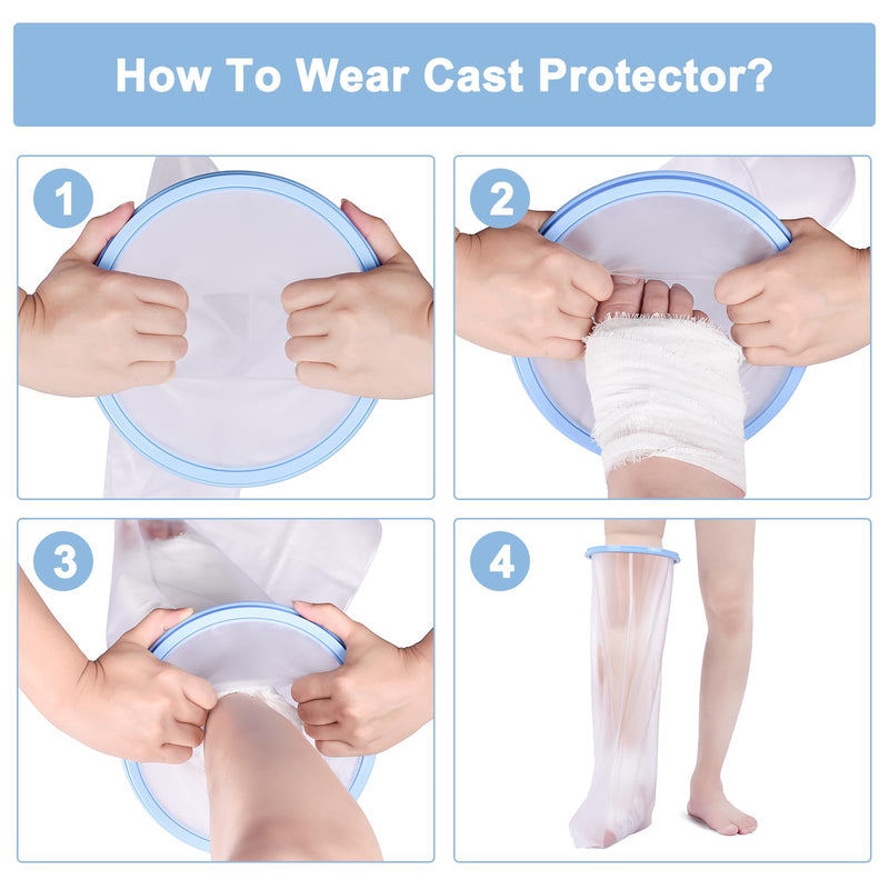 [Australia] - Apasiri Plaster Shower Protection Leg Adults, Cast Protection Lower Leg Waterproof for Plaster Bandages, Bandages, Leg Protection Showering Keep Your Leg Dry Adult Lower Leg 