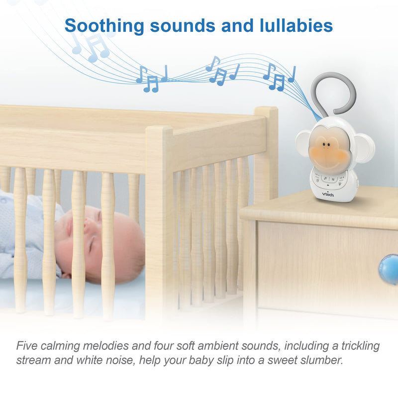 [Australia] - VTech DM1411 Audio Baby Monitor & Portable Soother Dual-Unit Rechargeable Battery, Long Range, Soft-Glow Night Light, Soothing Sounds & Lullabies, Digital Wireless Transmission, Sound Indicator 