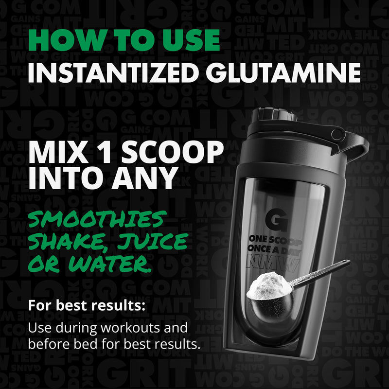 [Australia] - Gains in Bulk L-Glutamine, Gluten Free Glutamine Powder for Muscle Recovery and Growth, Post Workout Support, Amino Acid Supplement, Promotes Protein Synthesis, Non GMO, Unflavored, 90 Servings 