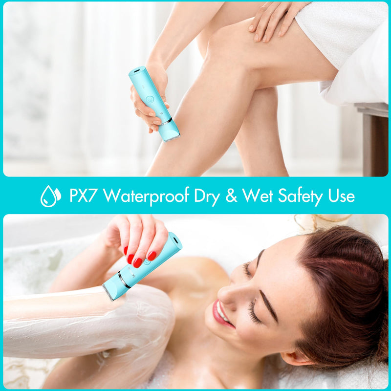 [Australia] - Bikini Trimmer for Women, 2 in 1 Electric Women Pubic Hair Trimmer, Portable Ladies Shaver with 2 Trimmer Heads Waterproof Wet and Dry Use Includes 2 Oz Skin Smoothing Shaving Gel Bikini Trimmer with Gel 