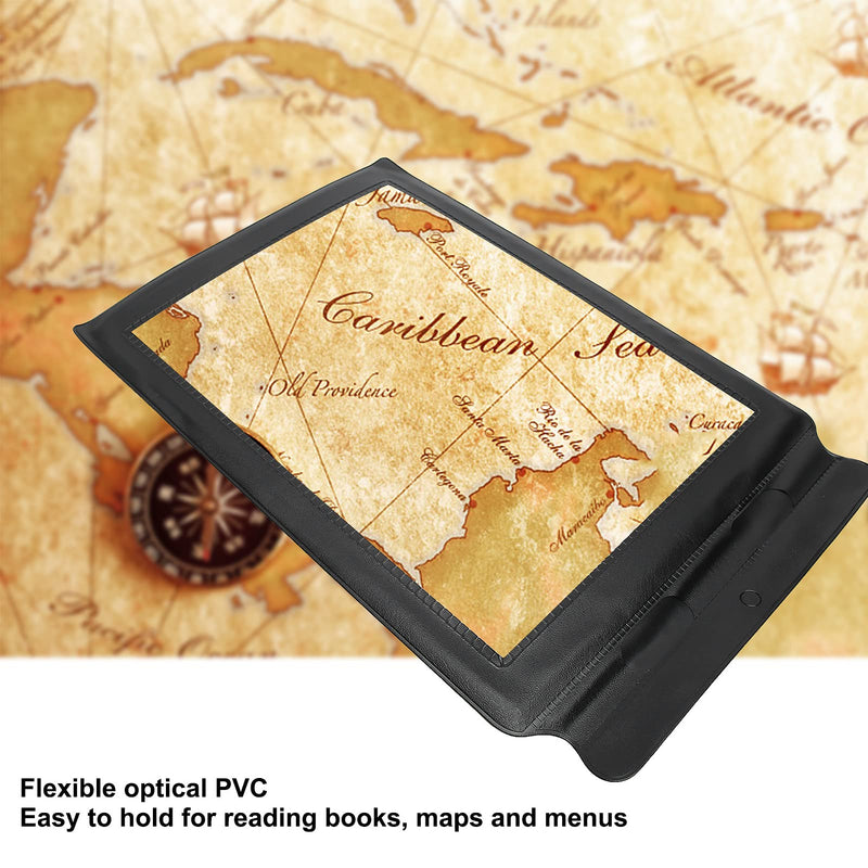 A4 Magnifier Full Page Reading Large Sheet Magnifying Glass Reading Aid for Books Menus Newspapers for Reading Small Fonts, Low Vision Seniors, Macular Degene