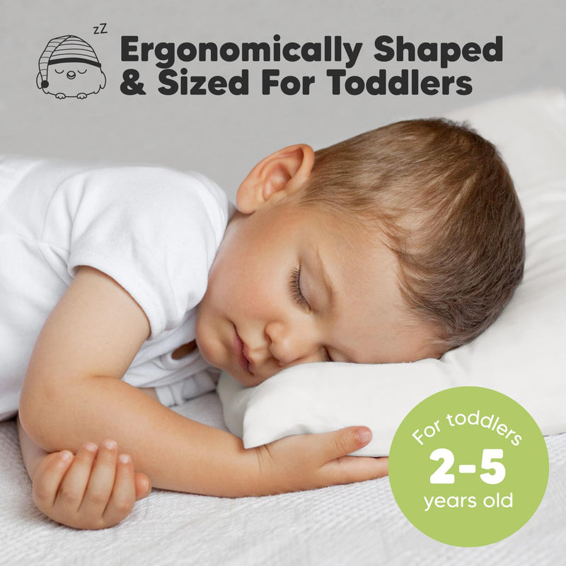 [Australia] - KeaBabies Toddler Pillow - Soft Organic Cotton Toddler Pillows for Sleeping - 13X18 Small Pillow for Kids - Kids Pillows for Sleeping - Kids Pillow for Travel, School, Nap, Age 2 to 5 (Soft White) Soft White 1-Pack, Standard 