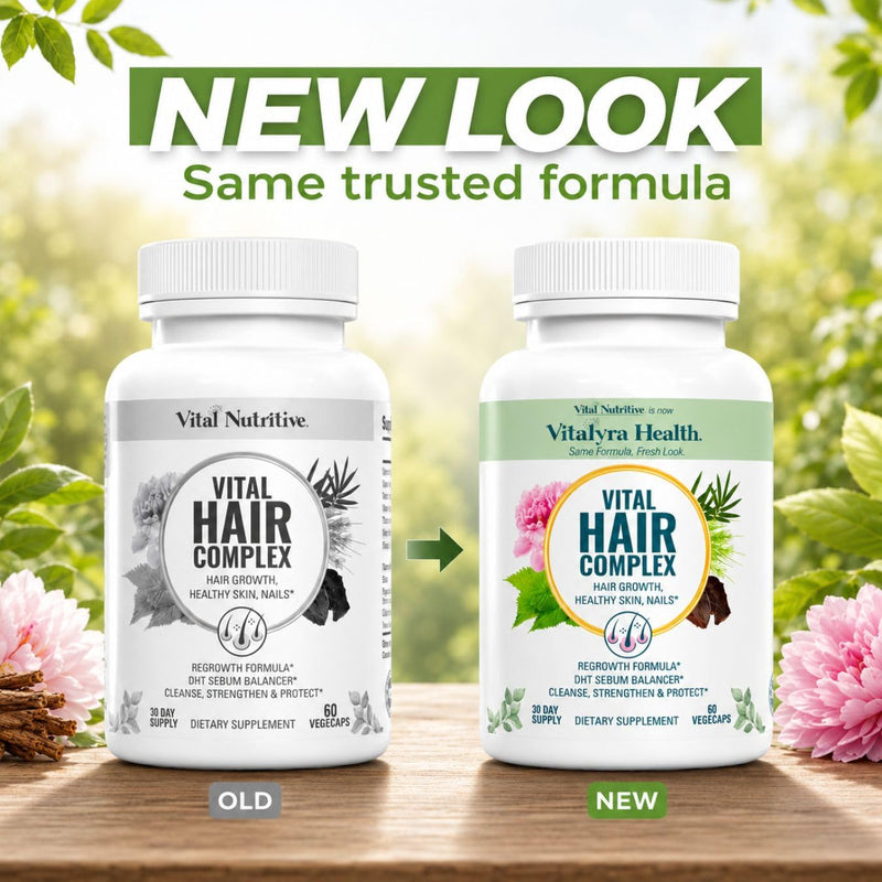 VITAL NUTRITIVE Biotin Hair Growth Vitamins - Hair, Skin & Nails Supplement | Biotin & B-complex for stronger hair, skin & nails. Hormone-free, gluten-free. For women & men. 120 count.
