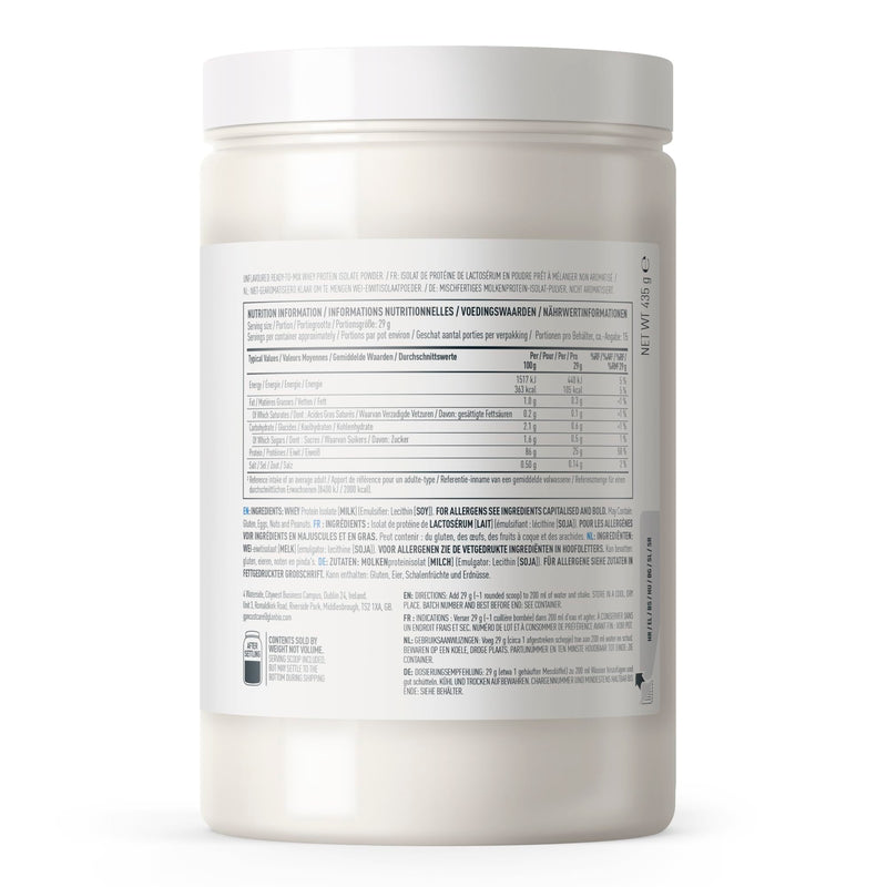 Isopure Unflavoured Whey Protein Isolate Powder, High in Protein with 25 g per Serve, Low in Sugar, No Artificial Flavours or Sweeteners, Made with Only 2 Ingredients, 435 g
