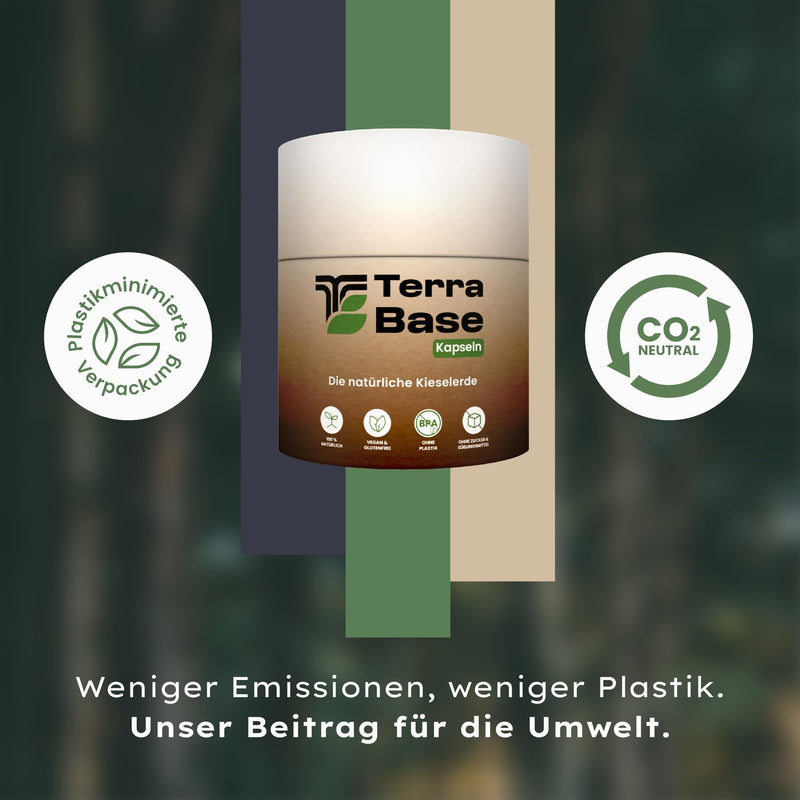 [Australia] - TERRABASE® silica capsules natural & plastic-free | Bulk pack of 120 capsules | sustainable, laboratory tested & from DE | Silicon for hair, nails, skin & connective tissue | vegan, gluten and lactose free 