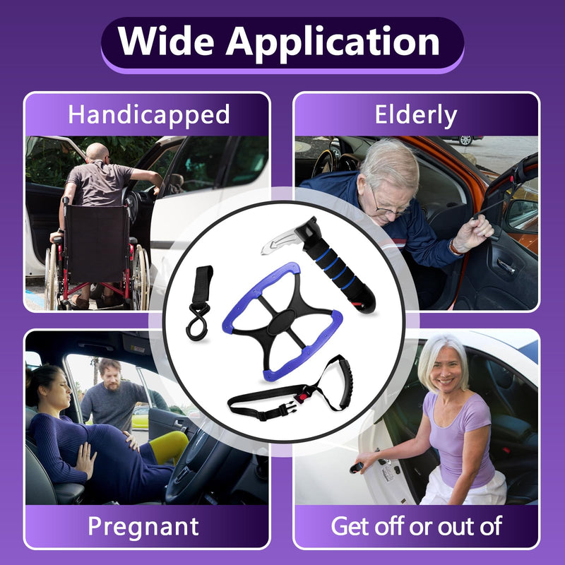 [Australia] - 4-in-1 Mobility Independence Set, Incl Car Door Handle For Elderly, Portable Standing Aid, Adjustable Car Door Handle with Lift Assist Hook, Car Door Assist Handle for Elderly, Disabled and Pregnant 