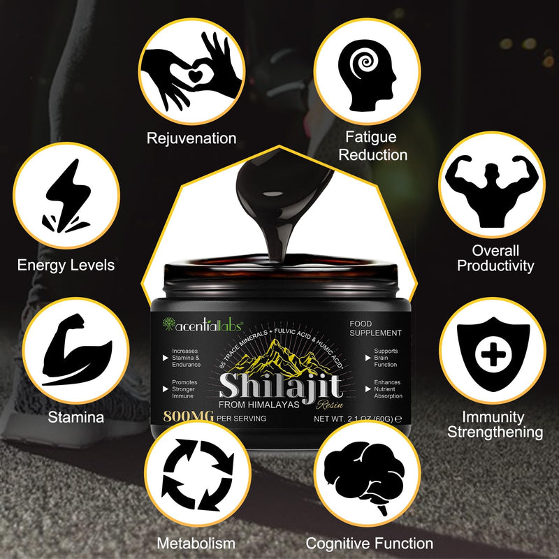[Australia] - Shilajit Original Himalaya Organic, 60g Shilajit Resin Pure Himalayan Shilajit with fulvic acid and 85+ trace elements Energy & immune system strengths 800mg 