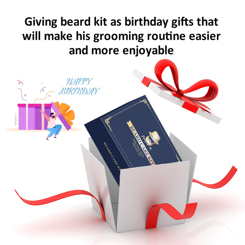 [Australia] - Gifts for Men, Beard Kit for Men's Daily Grooming, Moisturize & Soften Facial Hair, Anniversary | Birthday Gifts | Christmas Gifts, Stocking Stuffers for Adult Men Husband Dad Boyfriend Beard Grooming 
