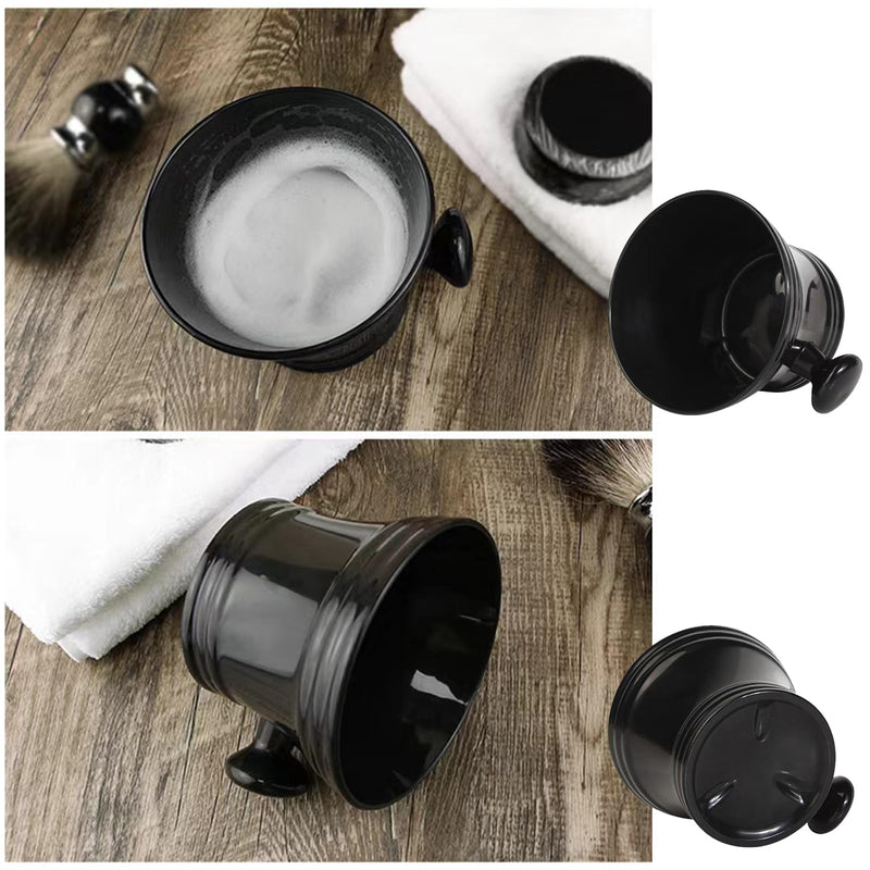 [Australia] - SIEISIEIX Shaving Bowl, Professional Shaving Mug, Men's Plastic Shaving Bowl with Handle, Soap Cup, Shaving Brush Bowl, Soap Dish for Shaving Cream Facial Cleansing Soap Dish 