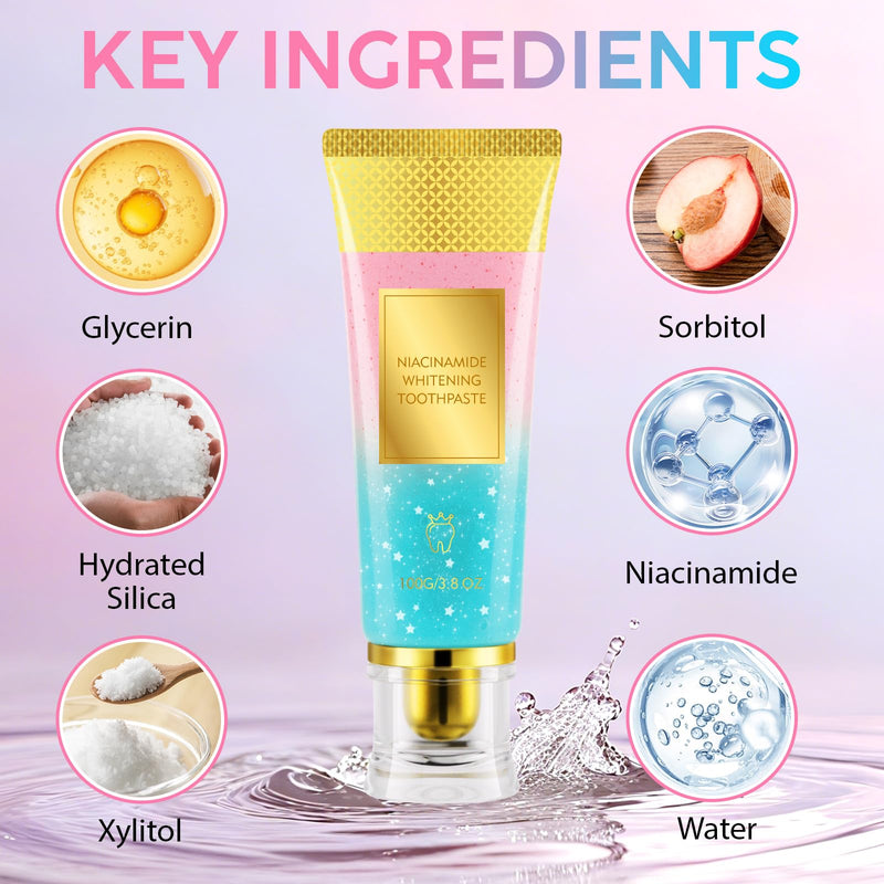 Niacinamide Whitening Toothpaste 2Pack - Gum Care Strengthen, Tooth Enamel, Prevent Cavities, Fresh Breath, Gentle & Non-lrritating, Fluoride-Free 3.52 Ounce (Pack of 2)