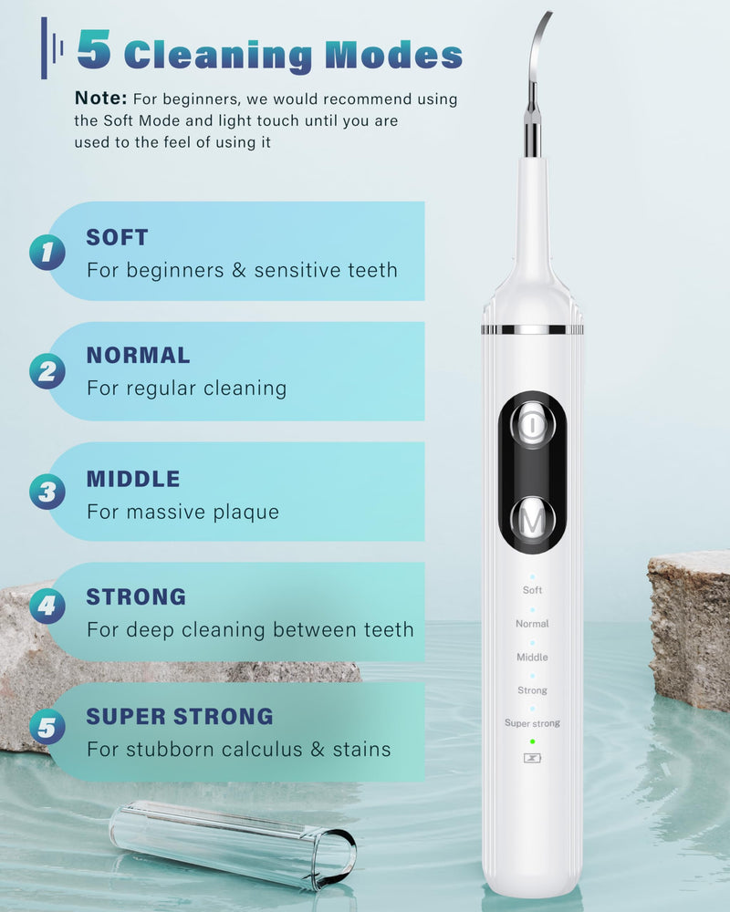 [Australia] - Plaque Remover for Teeth, Pet Tooth Brushing Kit, Dental Tools to Remove Plaque and Tartar, Safe for Dog and Cat, with LED Light, White 