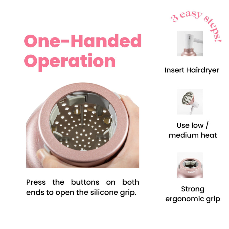 Universal Hair Diffuser “Super Sturdy” 1.7 Inch to 2.6 Inch for Natural Curly and Wavy Hair, Hair Dryer Attachment (Rose Gold) Rose Gold
