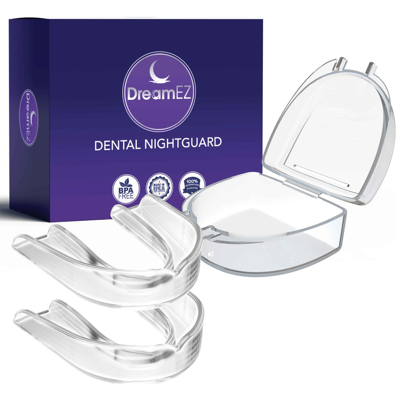Anti Grinding Mouth Guard for Clenching Teeth at Night, Professional Dental Night Guard for Grinding and Bruxing, Made in The USA (2-Pack) Clear