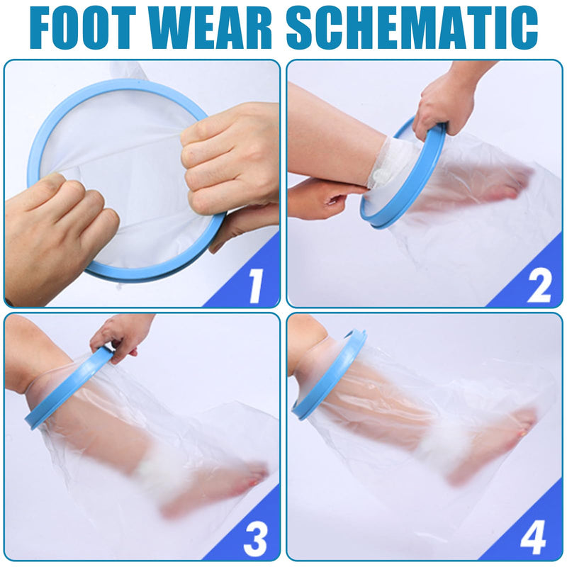 [Australia] - Shower protection leg, 136 cm long plaster protection, waterproof leg XL, reusable leg print cover, adult anti-slip plaster protection for foot, thigh, knee, plaster bandages (long leg protector XL) 