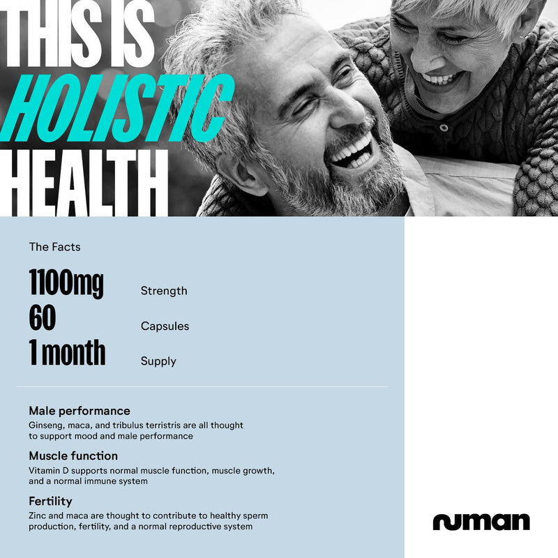 Numan Men’s Supplement Bundle | Glucomannan Konjac Fibre Capsules 1000mg + Testosterone Support with Zinc, Selenium & Vitamin D | Daily Nutritional Support for Men | 180 + 60 Capsules