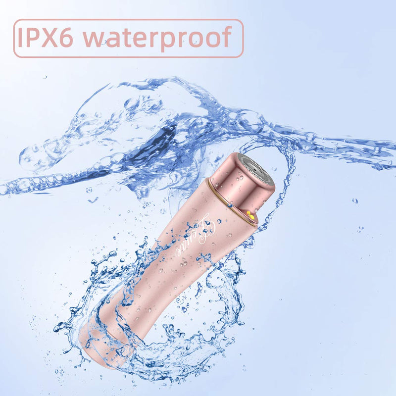 [Australia] - Facial Hair Remover for Women, Leuxe Painless Hair Removal Waterproof Shaver Razor with LED Light for Peach Fuzz Fine Hair Chin Cheek Upper Lip (Rose) Rose 