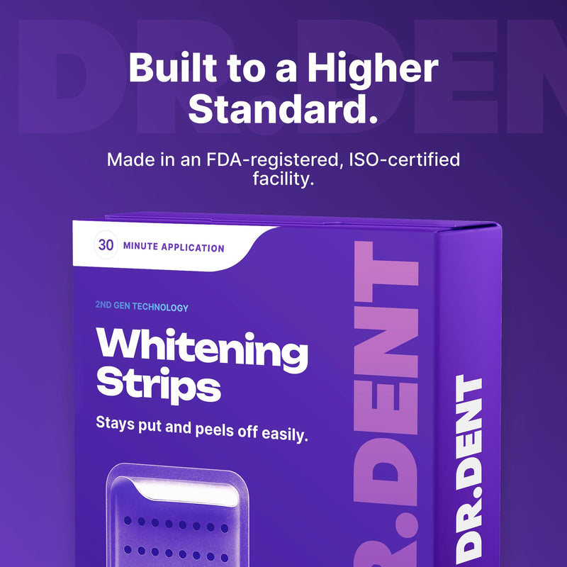 DRDENT Purple Teeth Whitening Strips 21 Treatments - Safe for Enamel - Non Sensitive Teeth Whitening - Whitening Without Any Harm - Pack of 42 Strips