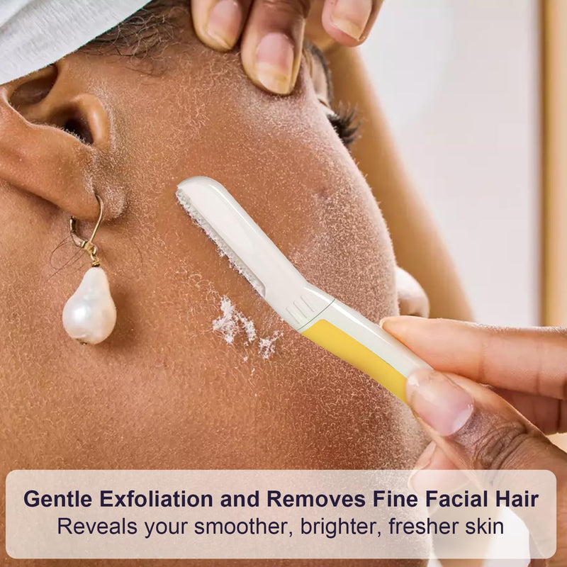 [Australia] - Dermaplane Razor - Facial Razor for Women - Dermaplaning Tool, with 19 Microblades for Face, Peach Fuzz Remover, Remove Facial Hair for Smoother Skin and Perfectly Shape Brows, Solar Veil Solar Veil Razor 