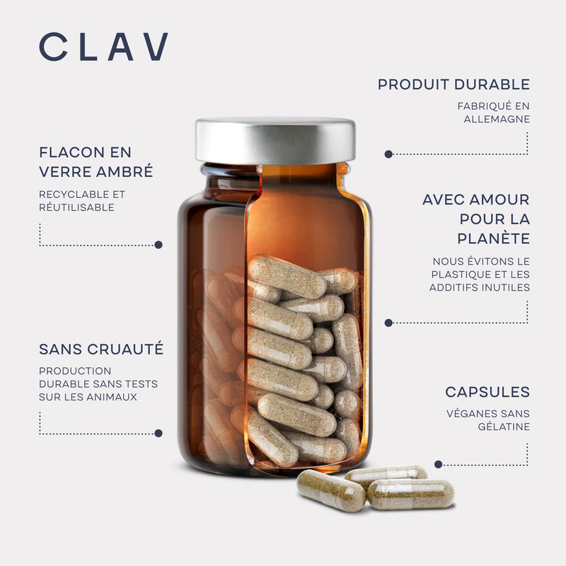 CLAV N°12 ANTIFLAMM - Anti-inflammatory & Joint Health with Boswellia Serrata Horsetail MSM Capsules High Dose - with Gotu Kola & Ginger Extract - 120 Capsules