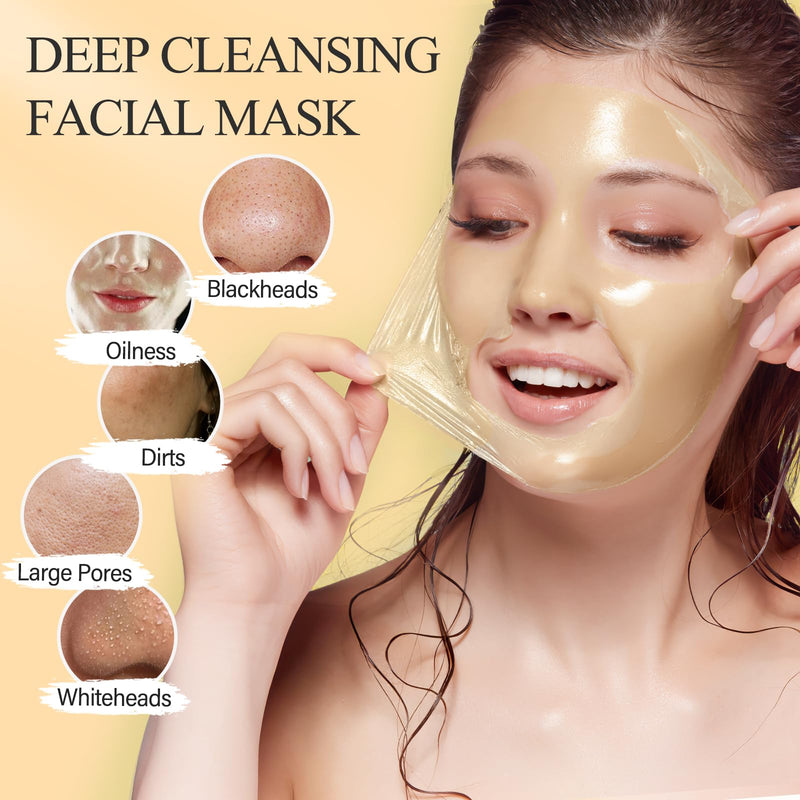 SHVYOG Vitamin C Peel Off Face Mask, Peel Off Mask with Turmeric, Blackhead Remover & Deep Cleansing Face Peel Mask, Vitamin C Exfoliating Face Mask for Blackheads, Large Pores, Dirts, Oil VC 5.29 Fl Oz (Pack of 1)