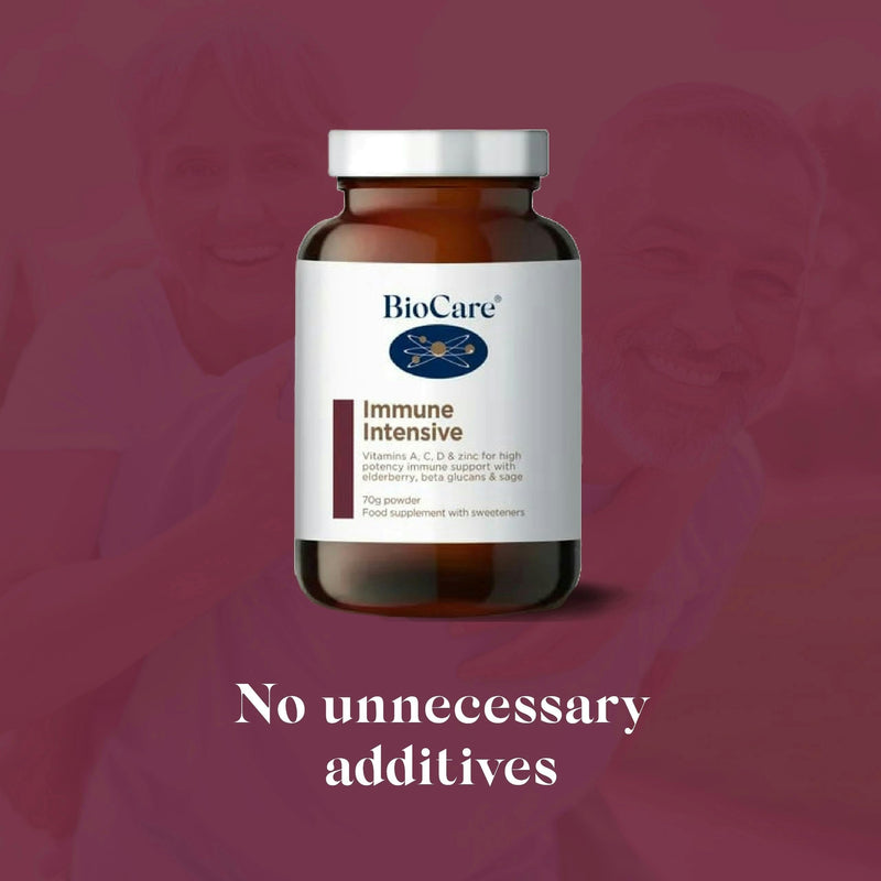 BioCare Immune Intensive - High Strength Powder with Vitamins A, C, D, Zinc & Magnesium - for Energy & Immune Support - 70g